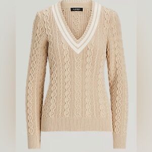 Ralph Lauren Cable Knit Cricket Sweater in color Sand - Size Large